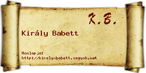 Király Babett névjegykártya