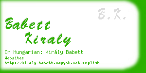 babett kiraly business card